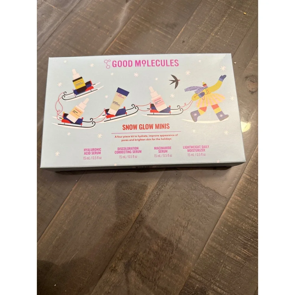 Good Molecules Snow Glow Minis‎ Skincare Set Hyaluronic Acid Niacinamide Serums